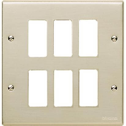 BTICINO 506/6 PLACA TORNILLOS 6 MODULOS OXIDAL