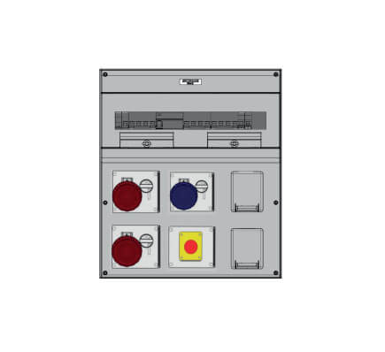 SCAME 671.IB0375 CUADRO OBRA IP66 24 DIN CON BLOQUEO (3P+N+T32A -1un + 3P+N+T16A + 2P+T16A +2 base trascuadr
