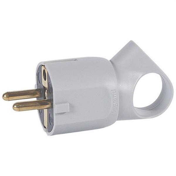 LEGRAND 050324 Clavija 2P + TT 16A con anillo tirador gris