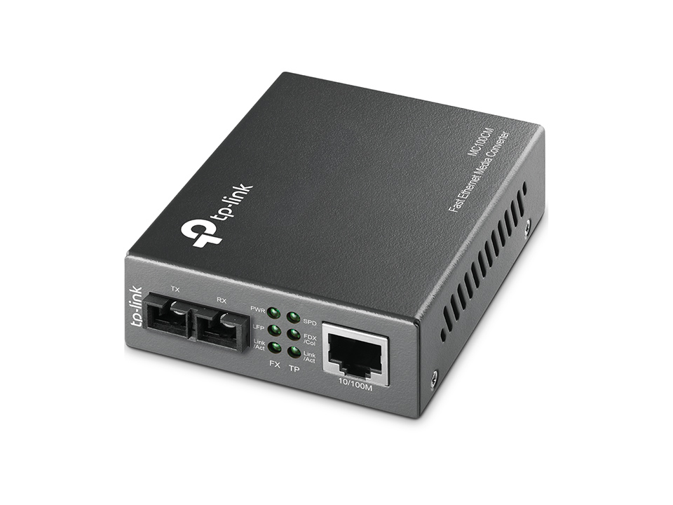 TP-LINK MC100CM Convertidor RJ45 10/100Mbps a fibra multimodo SC 100Mbps, Full-duplex, hasta 2km, conmutado
