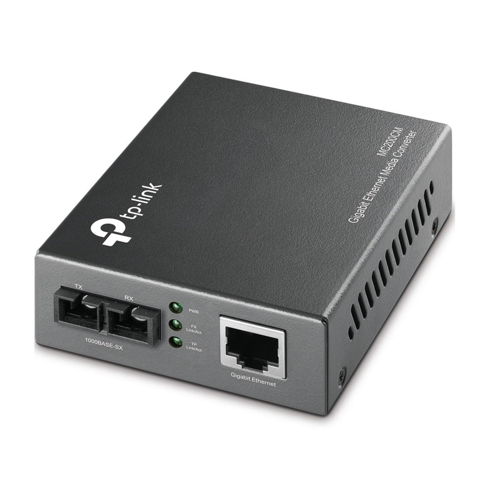 TP-LINK MC200CM Convertidor RJ45 a 1000Mbps a fibra multimodo SC a 1000Mbps, Full-duplex, hasta 550m, conmu