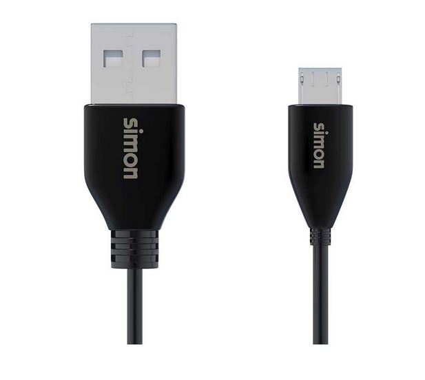 SIMON MU112201 Cable USB 2.0A Micro 1m negro