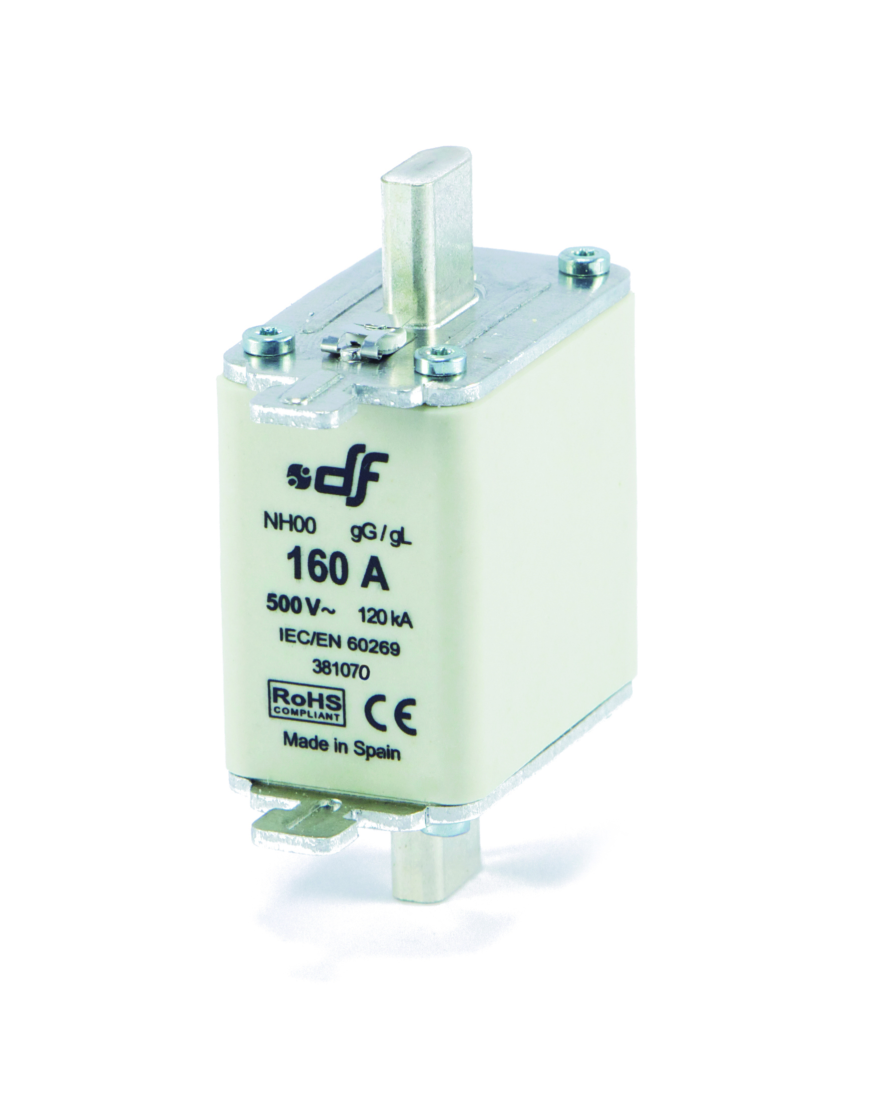 DF 381075 Fusible NH-00 gG 160A 500V con indicador superior
