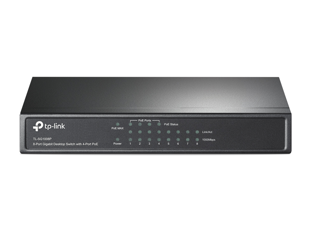 TP-LINK TL-SG1008P Switch PoE de Sobremesa Gigabit de 8 puertos, 8 puertos 10/100/1000Mbps RJ-45 incluyendo 4 