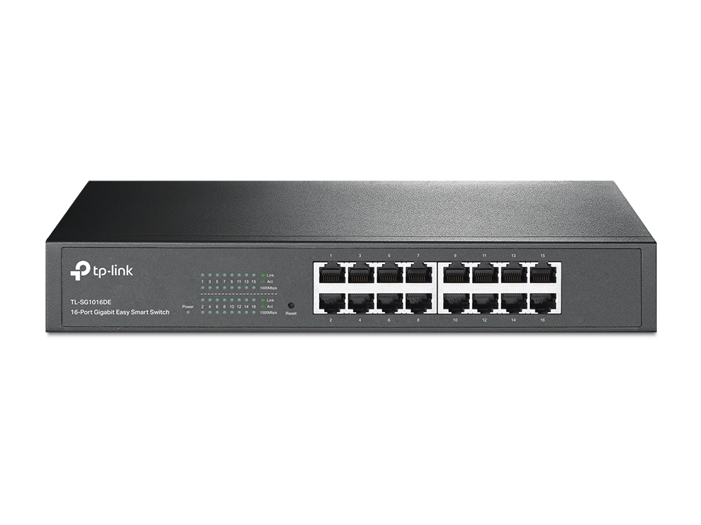 TP-LINK TL-SG1016DE Switch Easy Smart de 16 puertos Gigabit, 16 puertos 10/100/1000Mbps RJ45, VLANs basadas en 